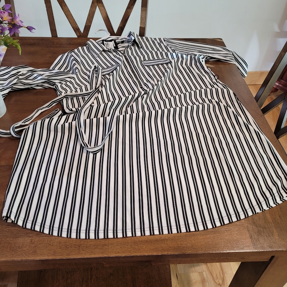 Mlle Gabriel NWT size 3X black and white strip women's dress - Picture 11 of 14